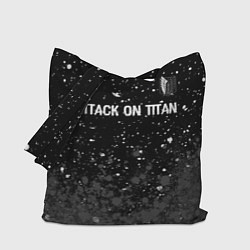 Сумка-шопер Attack on Titan glitch на темном фоне: символ свер, цвет: 3D-принт