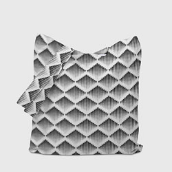 Сумка-шопер Ромбы из черных треугольников, цвет: 3D-принт