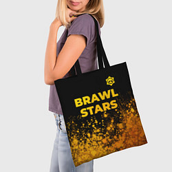 Сумка-шопер Brawl Stars - gold gradient: символ сверху, цвет: 3D-принт — фото 2