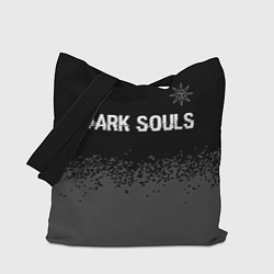Сумка-шопер Dark Souls glitch на темном фоне: символ сверху, цвет: 3D-принт