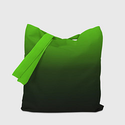 Сумка-шопер Градиент ядовитый зеленый - черный, цвет: 3D-принт