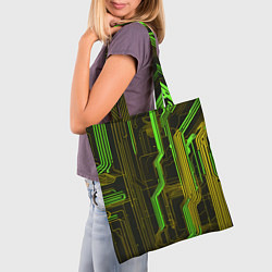 Сумка-шопер Кибер схема зелёная, цвет: 3D-принт — фото 2