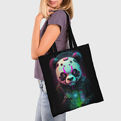 Сумка-шопер Панда киберпанк, цвет: 3D-принт — фото 2