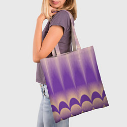 Сумка-шопер Фиолетовый градиент в полоску, цвет: 3D-принт — фото 2