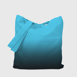 Сумка-шопер Градиент чёрно-голубой, цвет: 3D-принт
