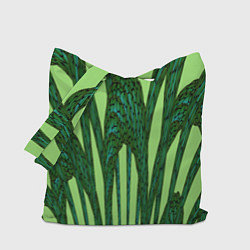 Сумка-шопер Зеленый растительный мотив, цвет: 3D-принт