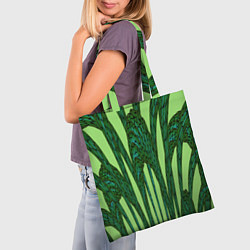 Сумка-шопер Зеленый растительный мотив, цвет: 3D-принт — фото 2