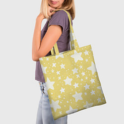 Сумка-шопер Большие звёзды жёлтый, цвет: 3D-принт — фото 2