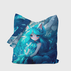 Сумка-шопер Снежная лиса в стиле аниме, цвет: 3D-принт