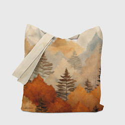 Сумка-шопер Осенний лес в оранжевых тонах, цвет: 3D-принт