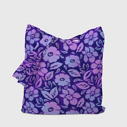 Сумка-шопер Фиолетовые цветочки, цвет: 3D-принт