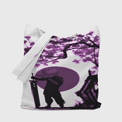 Сумка-шопер Канеки самурай под сакурой, цвет: 3D-принт