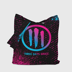 Сумка-шопер Three Days Grace - neon gradient, цвет: 3D-принт