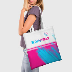 Сумка-шопер Elden Ring neon gradient style: символ сверху, цвет: 3D-принт — фото 2