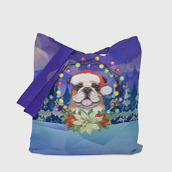 Сумка-шопер Новогодний пёс, цвет: 3D-принт