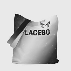 Сумка-шопер Placebo glitch на светлом фоне: символ сверху, цвет: 3D-принт