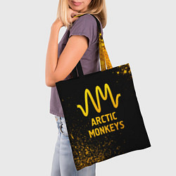 Сумка-шопер Arctic Monkeys - gold gradient, цвет: 3D-принт — фото 2