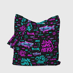 Сумка-шопер Jinx Arcane pattern neon, цвет: 3D-принт