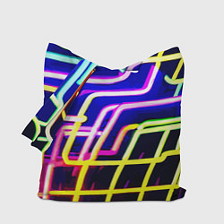 Сумка-шопер Авангардный неоновый паттерн, цвет: 3D-принт