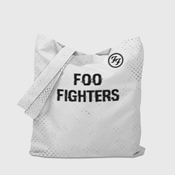 Сумка-шопер Foo Fighters glitch на светлом фоне посередине, цвет: 3D-принт