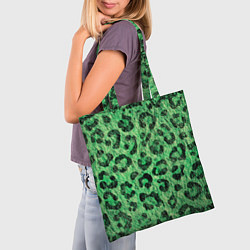 Сумка-шопер Зелёный леопард паттерн, цвет: 3D-принт — фото 2