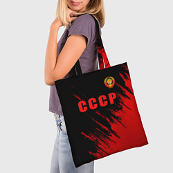 Сумка-шопер СССР герб брызги красок, цвет: 3D-принт — фото 2