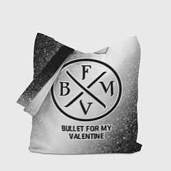 Сумка-шопер Bullet For My Valentine glitch на светлом фоне, цвет: 3D-принт