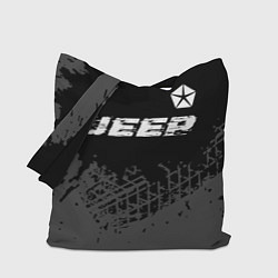 Сумка-шоппер Jeep speed на темном фоне со следами шин посередин