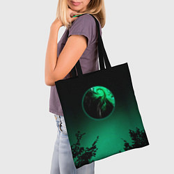 Сумка-шопер Неоновая зеленая луна, цвет: 3D-принт — фото 2