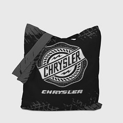Сумка-шопер Chrysler speed на темном фоне со следами шин, цвет: 3D-принт