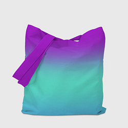 Сумка-шопер Фиолетовый бирюзовый голубой неоновый градиент, цвет: 3D-принт