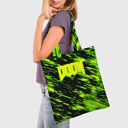 Сумка-шопер Doom огенное лого кислотное, цвет: 3D-принт — фото 2