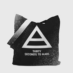 Сумка-шопер Thirty Seconds to Mars glitch на темном фоне, цвет: 3D-принт