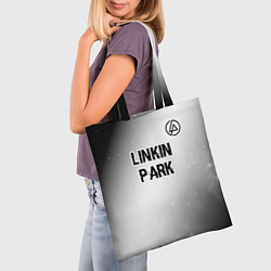 Сумка-шопер Linkin Park glitch на светлом фоне посередине, цвет: 3D-принт — фото 2