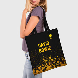 Сумка-шопер David Bowie - gold gradient посередине, цвет: 3D-принт — фото 2