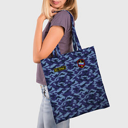 Сумка-шопер Камуфляж синий - Тимур, цвет: 3D-принт — фото 2