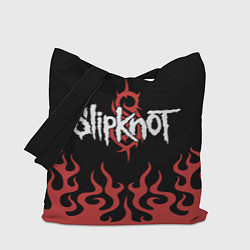 Сумка-шопер Slipknot в огне, цвет: 3D-принт