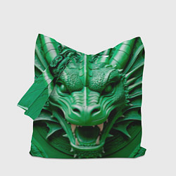 Сумка-шоппер Нейросеть - барельеф зелёный дракон