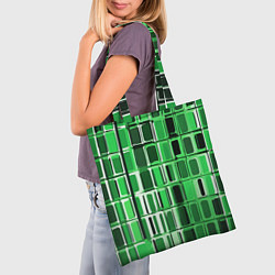 Сумка-шопер Зелёные прямоугольники, цвет: 3D-принт — фото 2