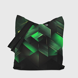 Сумка-шоппер Асимметричный узор зелени