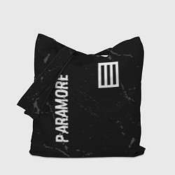 Сумка-шопер Paramore glitch на темном фоне вертикально, цвет: 3D-принт