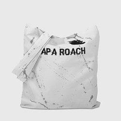 Сумка-шопер Papa Roach glitch на светлом фоне посередине, цвет: 3D-принт
