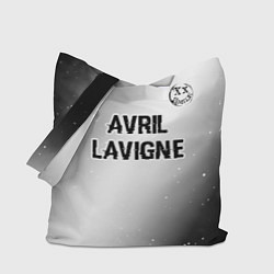 Сумка-шоппер Avril Lavigne glitch на светлом фоне посередине