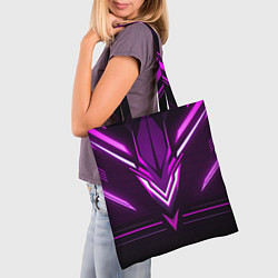 Сумка-шопер Фиолетовые неоновые вставки, цвет: 3D-принт — фото 2