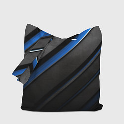 Сумка-шопер Black blue lines, цвет: 3D-принт