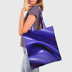Сумка-шопер Фиолетовые абстрактные волны, цвет: 3D-принт — фото 2
