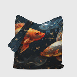 Сумка-шопер Рыбки на темном фоне, цвет: 3D-принт