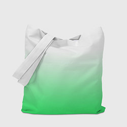 Сумка-шоппер Градиент бело-зелёный