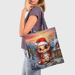 Сумка-шопер Новый год 2024 символ года дракон, цвет: 3D-принт — фото 2