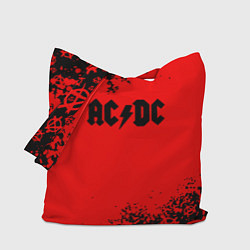 Сумка-шопер AC DC skull rock краски, цвет: 3D-принт